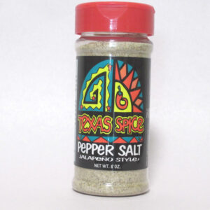 Jalapeno Pepper Salt in a shaker bottle with a red lid on a white background